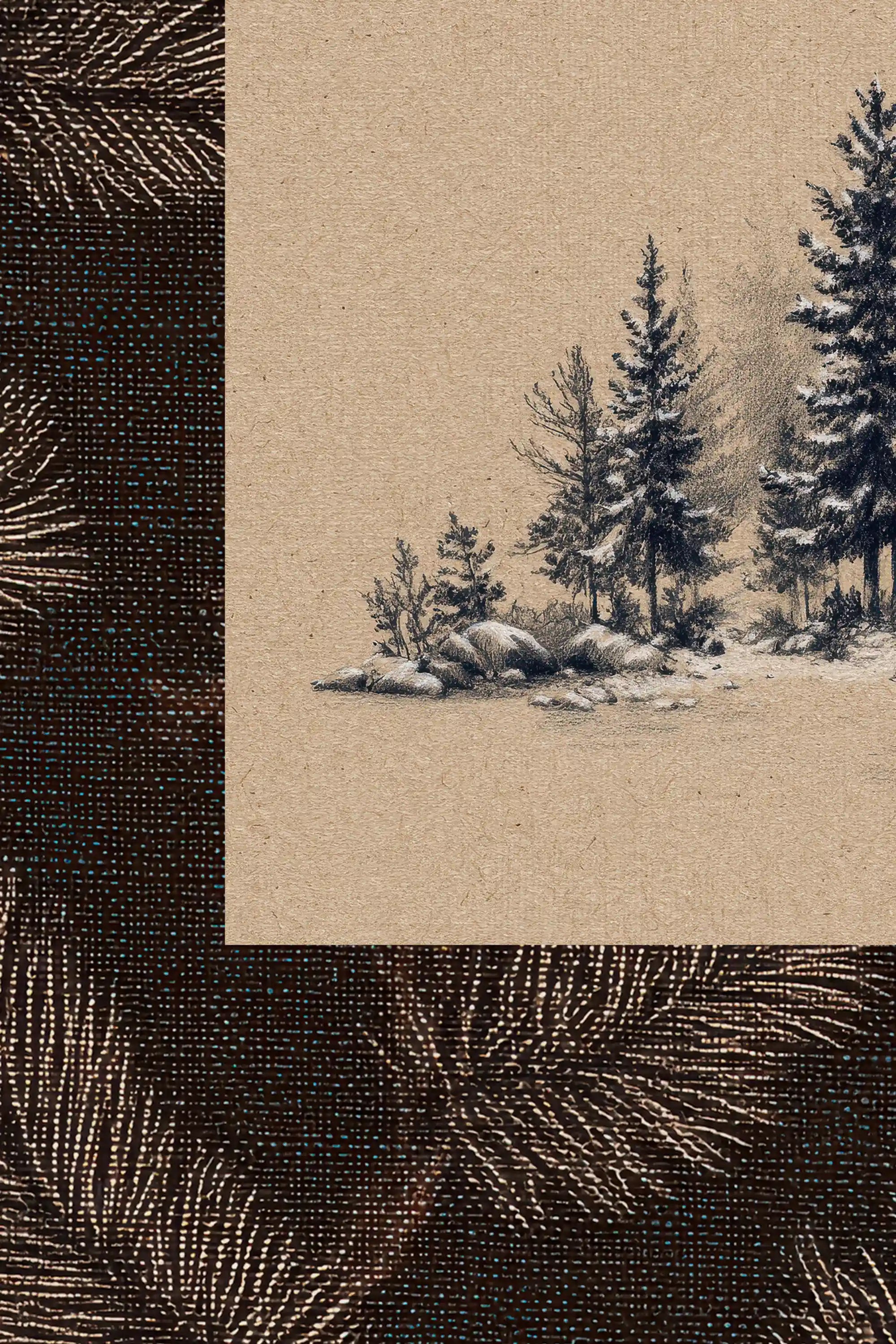 LE COEUR DU BOIS, Oeuvre sur toile rigide, encadré Vintage Bronze