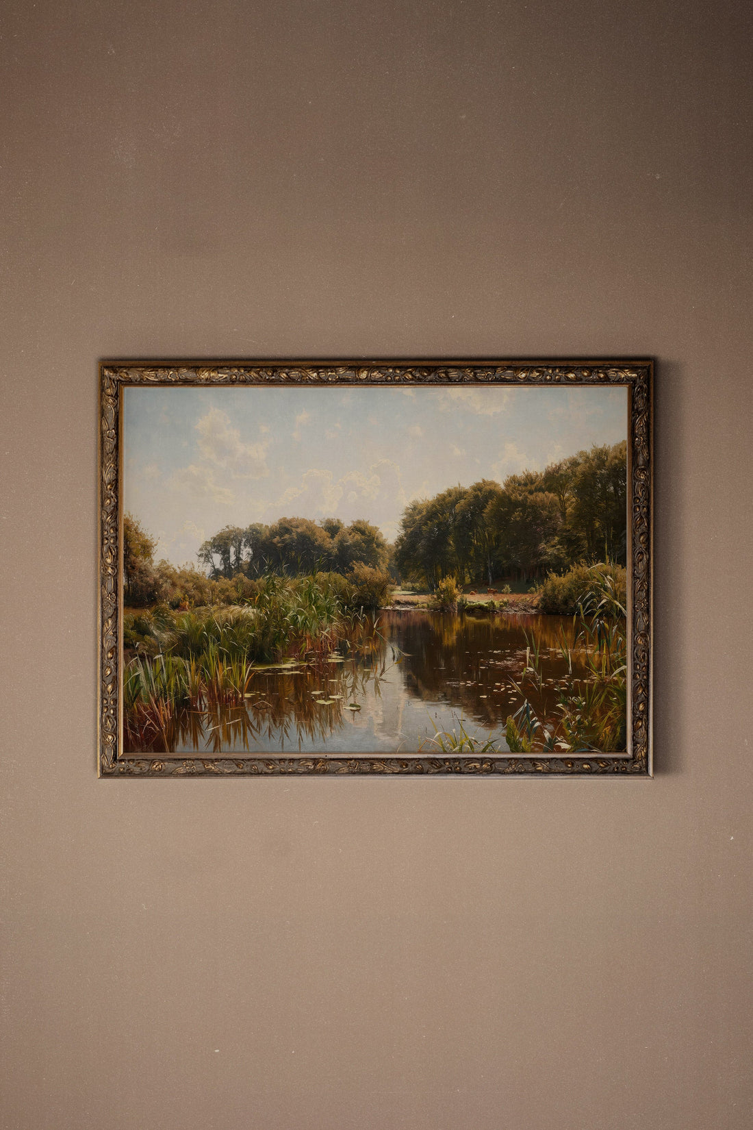 REFLET SAUVAGE, Artwork on rigid canvas, framed in Vintage Bronze