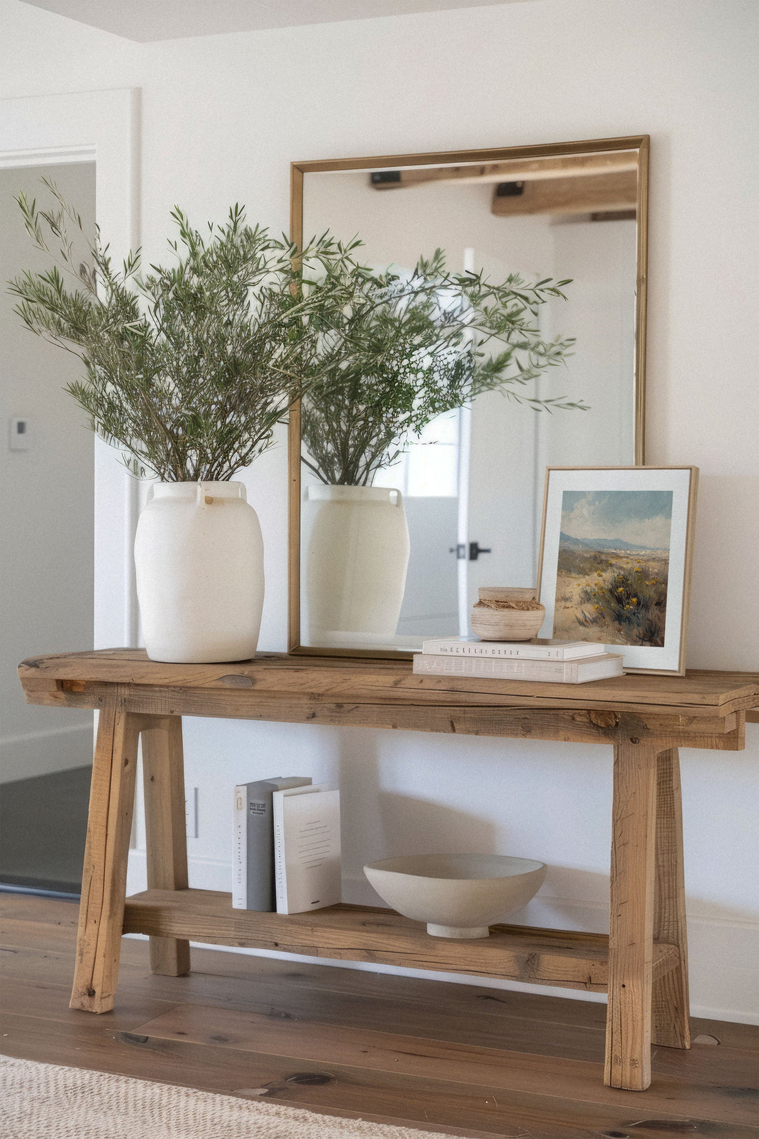 OLEKA CANVAS - GOLDEN PATHWAY, Oeuvre sur toile étirée, encadré Naturel Clair