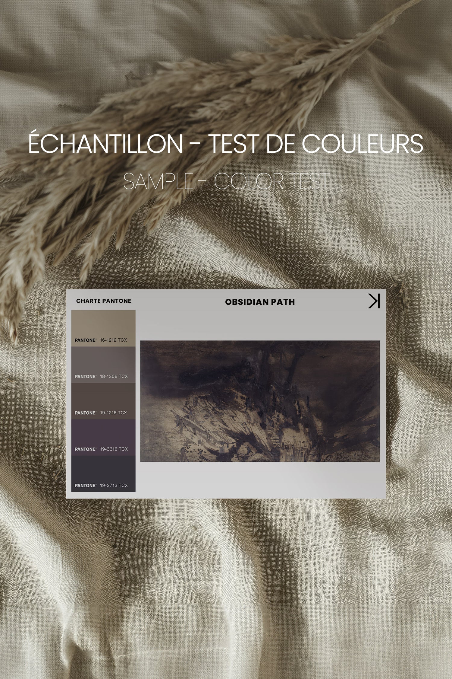 OBSIDIAN PATH, Oeuvre sur toile étirée, encadré Blanc