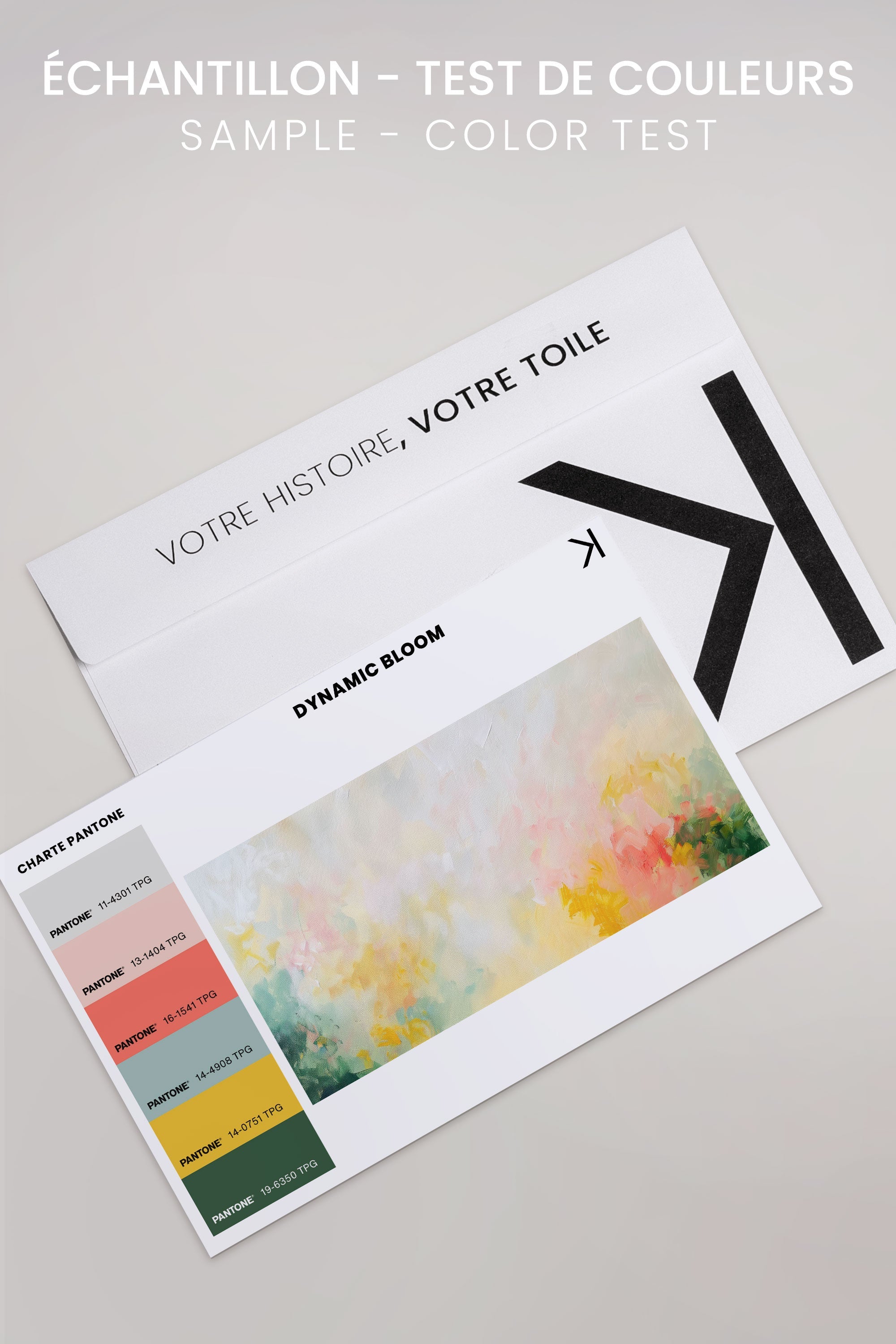 OLEKA CANVAS - DYNAMIC BLOOM, Oeuvre sur toile étirée, encadré Blanc