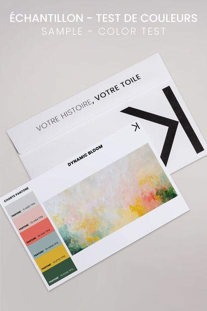 OLEKA CANVAS - DYNAMIC BLOOM, Oeuvre sur toile étirée, encadré Blanc