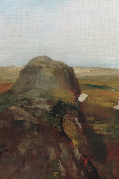 ANCIENT ROCK, Oeuvre sur toile étirée, encadré Vintage Or