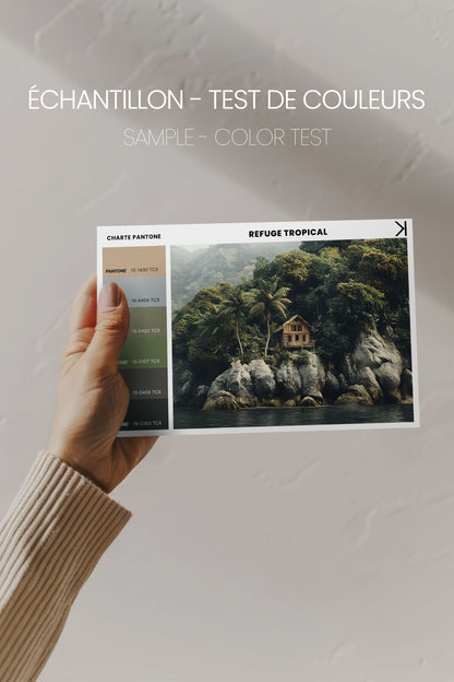 OLEKA CANVAS - REFUGE TROPICAL, Oeuvre sur toile étirée, encadré Noir