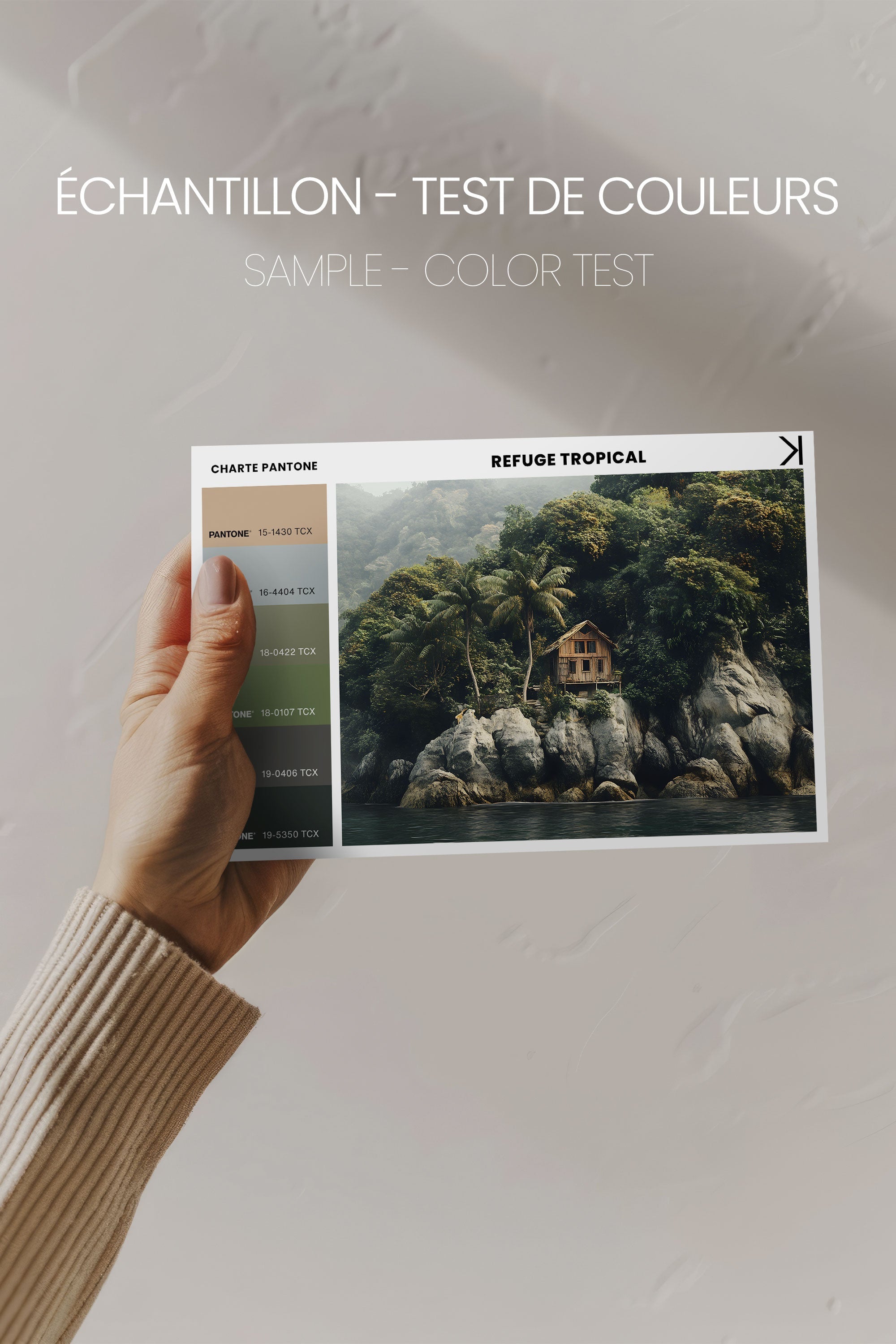 OLEKA CANVAS - REFUGE TROPICAL, Oeuvre sur toile étirée, encadré Naturel Clair