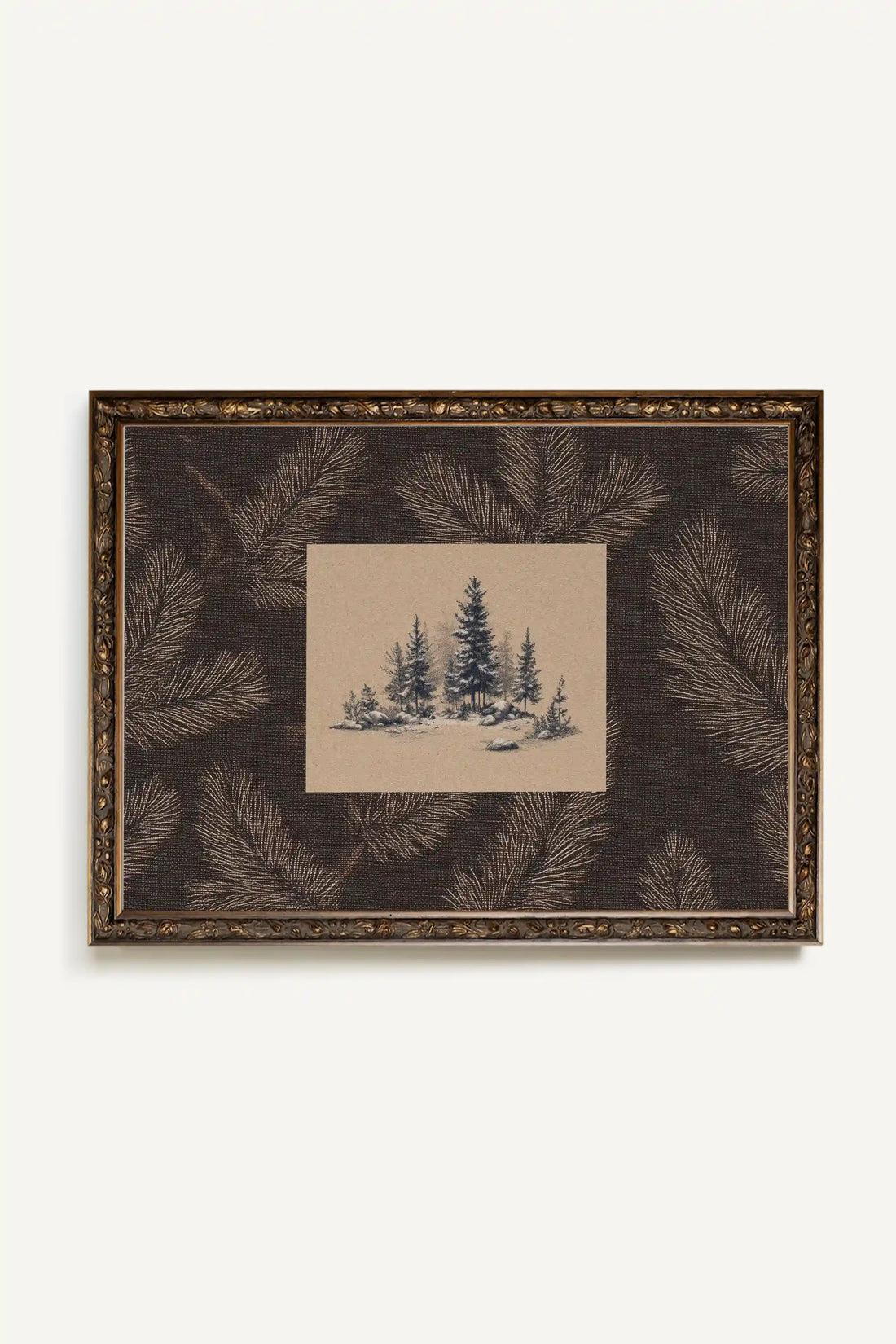 LE COEUR DU BOIS, Oeuvre sur toile rigide, encadré Vintage Bronze