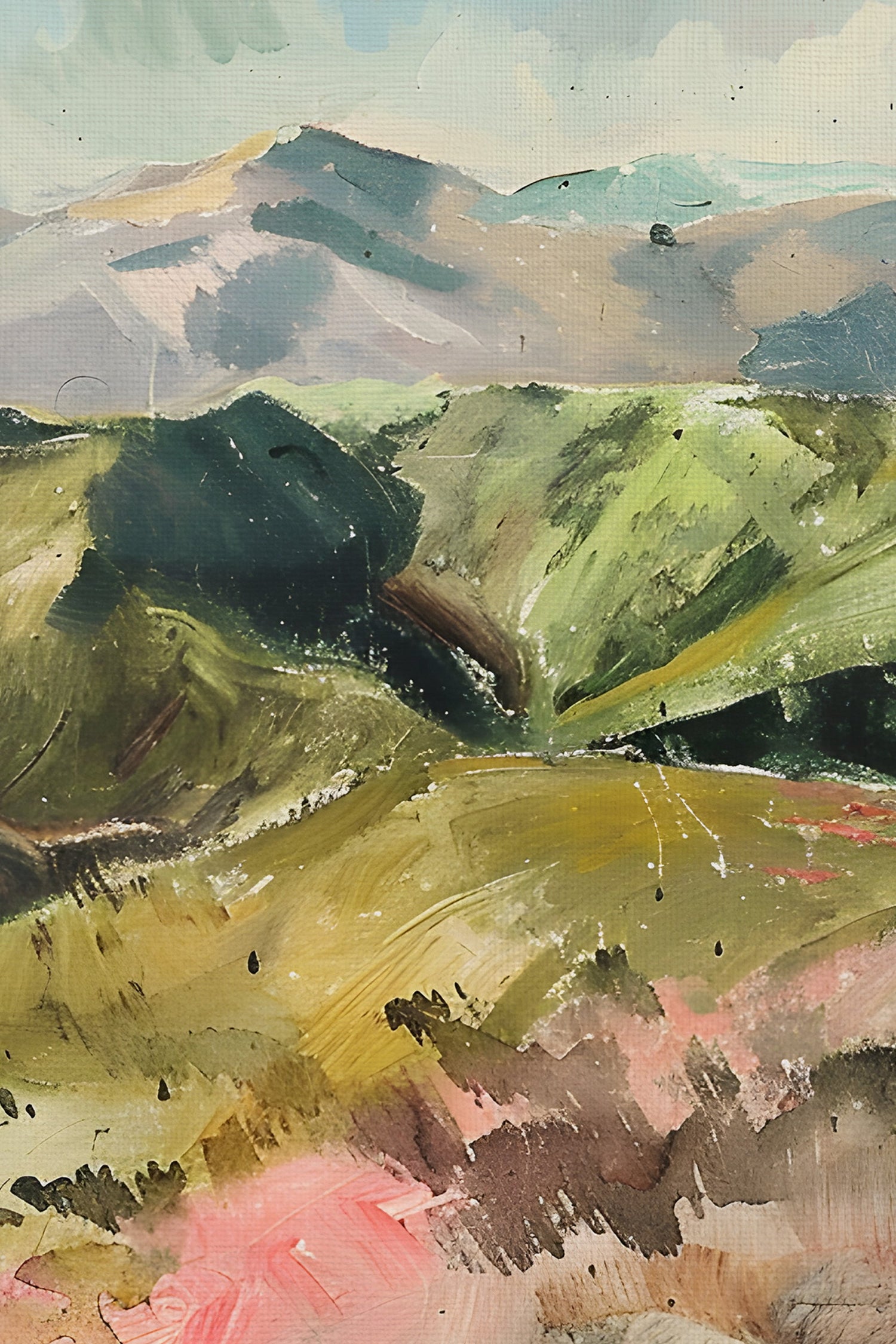 ÉCHOS DU VENT, Oeuvre sur toile rigide, encadré Vintage Bronze