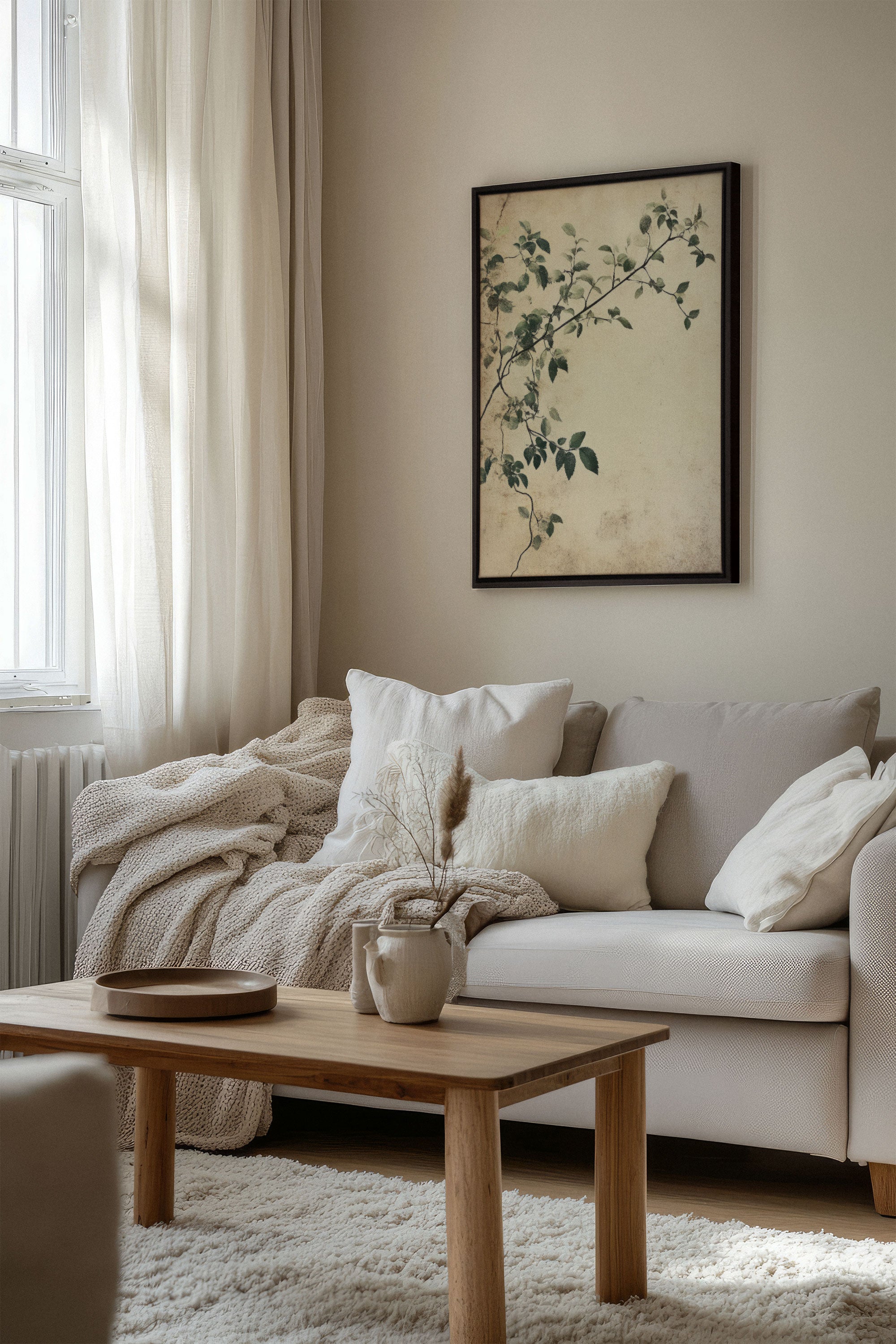 OLEKA CANVAS - SILENT VINES, Oeuvre sur toile étirée, encadré Noir