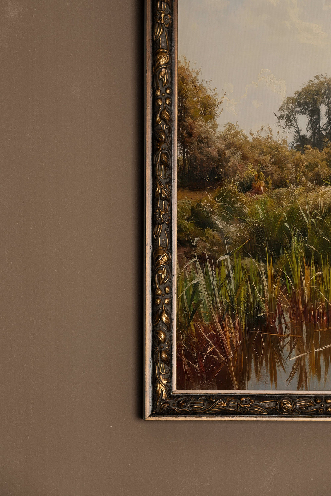 REFLET SAUVAGE, Artwork on rigid canvas, framed in Vintage Bronze