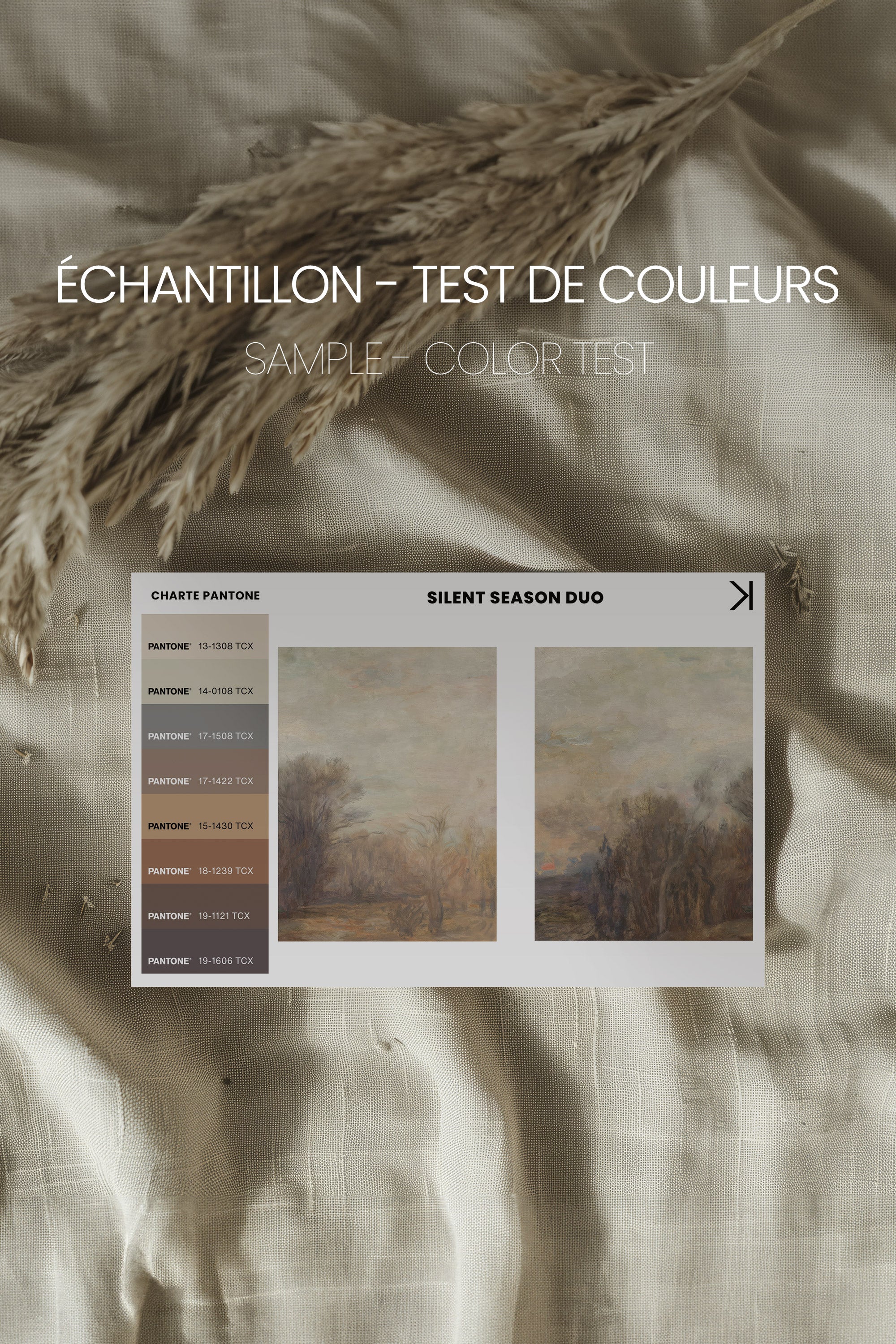 SILENT SEASON DUO, 2 Oeuvres sur toile étirée, encadré Naturel Clair