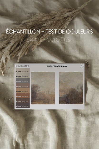 SILENT SEASON DUO, 2 Oeuvres sur toile étirée, encadré Naturel Clair