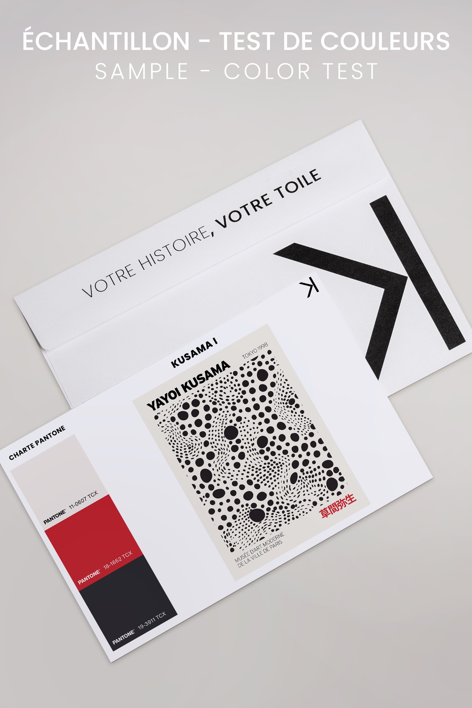 OLEKA CANVAS - KUSAMA II, Oeuvre sur toile étirée, encadré Naturel Clair