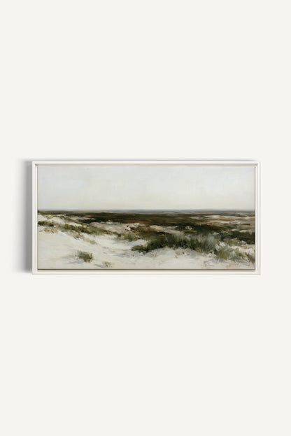 AU GRÉ DU RIVAGE, Artwork on stretched canvas, White frame