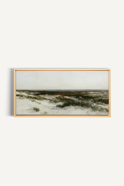 AU GRÉ DU RIVAGE, Artwork on stretched canvas, Light Natural frame