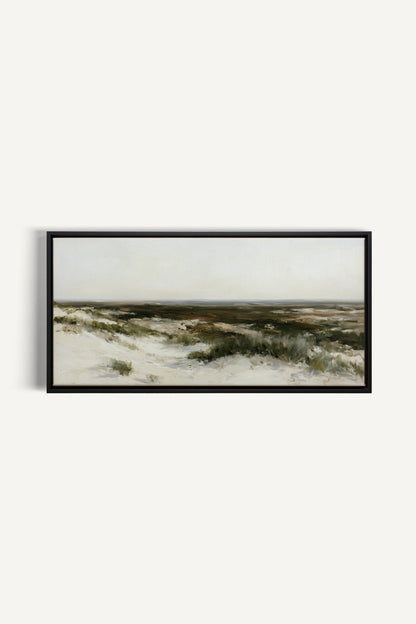 AU GRÉ DU RIVAGE, Artwork on stretched canvas, Black frame