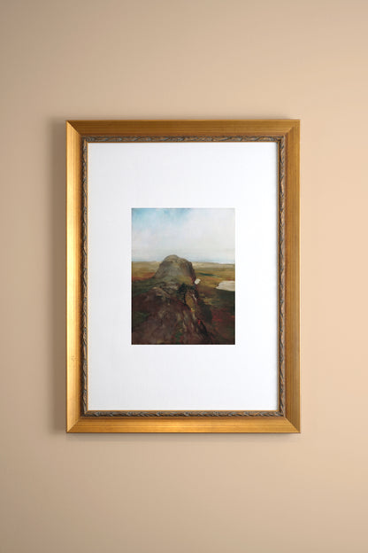 ANCIENT ROCK, Oeuvre sur toile étirée, encadré Vintage Or