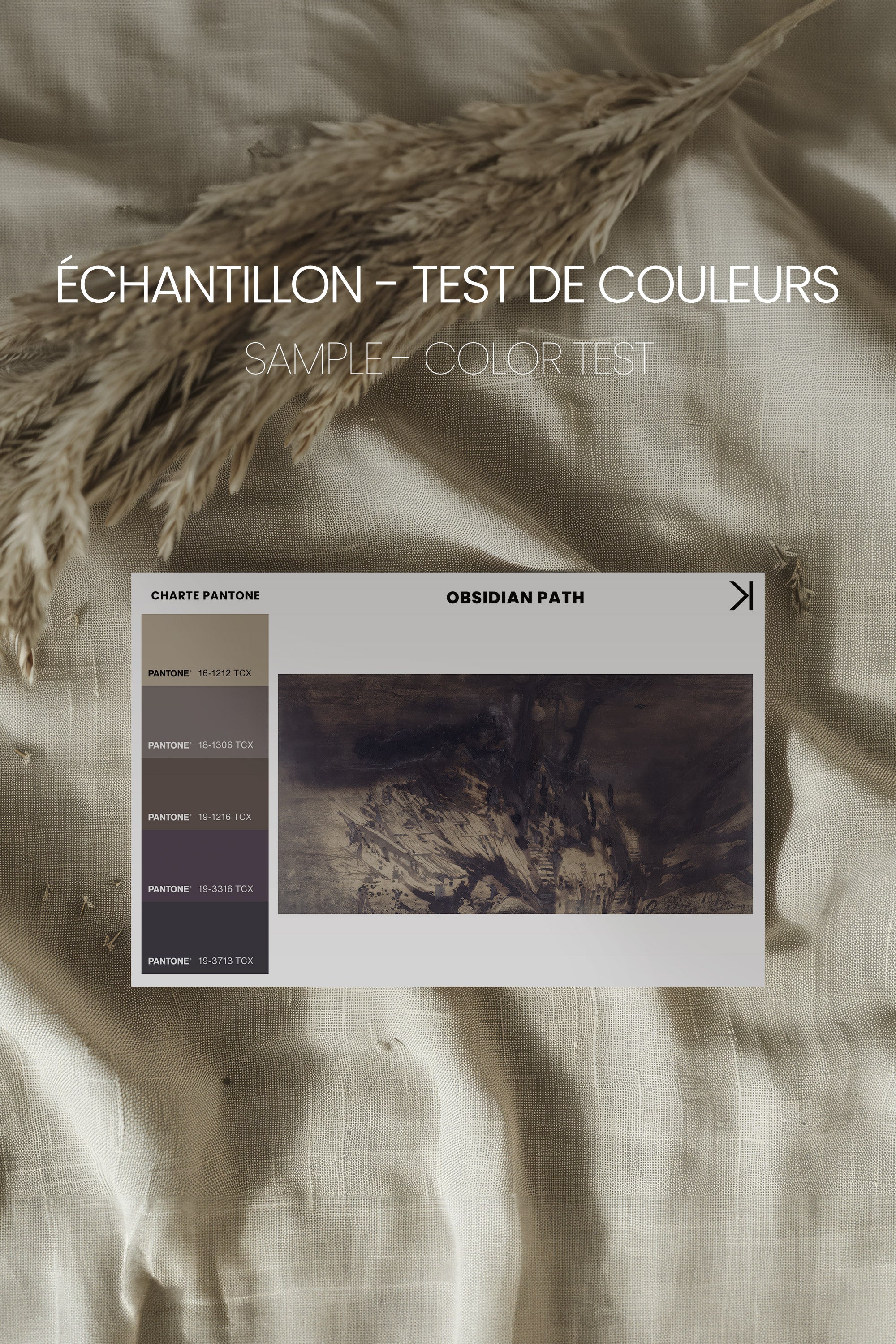 OBSIDIAN PATH, Artwork on stretched canvas, framed in Walnut Brown