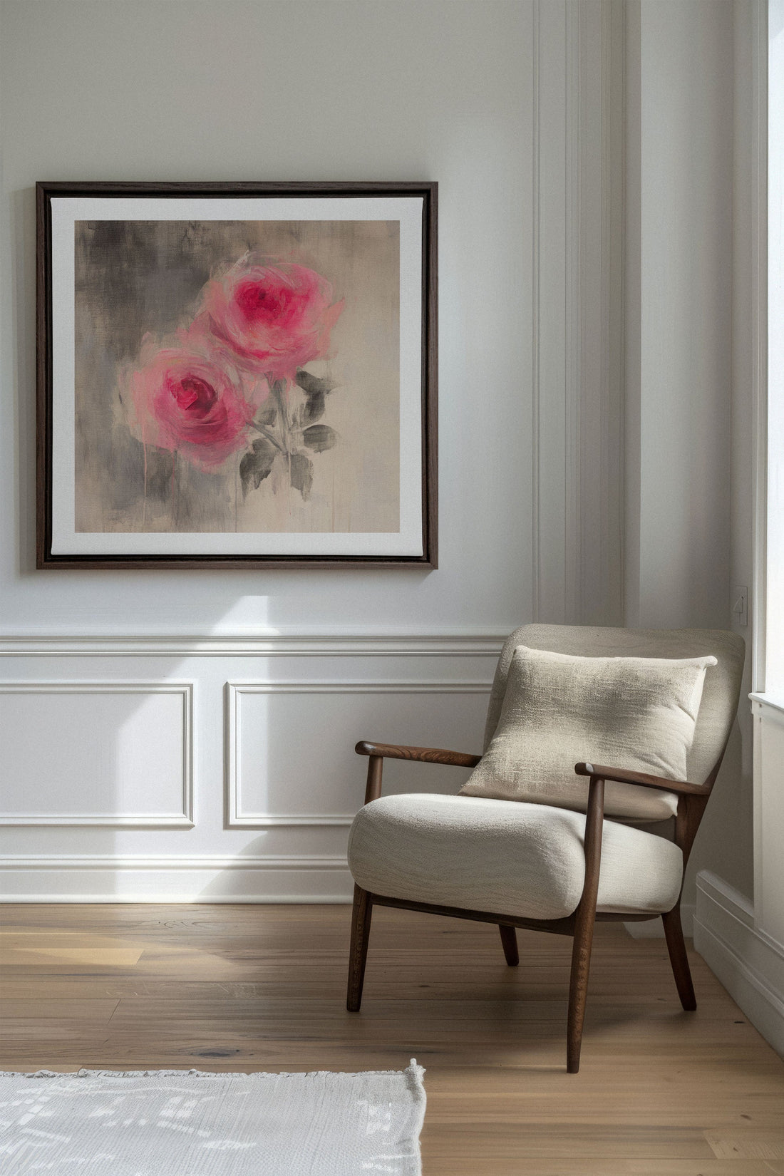 OLEKA CANVAS - MIDNIGHT VELVET, Oeuvre sur toile étirée, encadré Brun Noyer