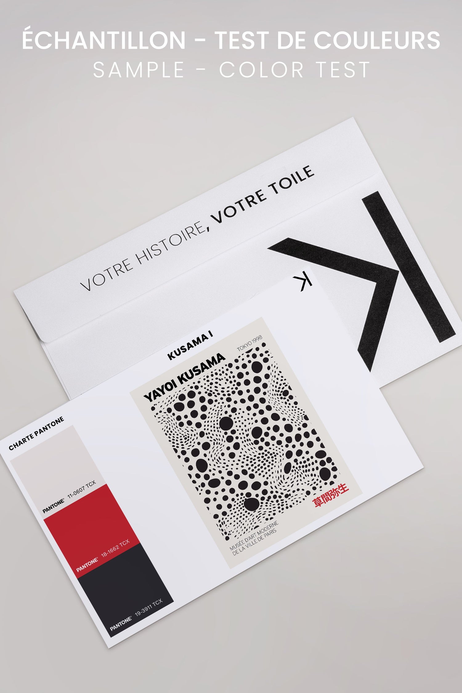 OLEKA CANVAS - KUSAMA II, Oeuvre sur toile étirée, encadré Noir