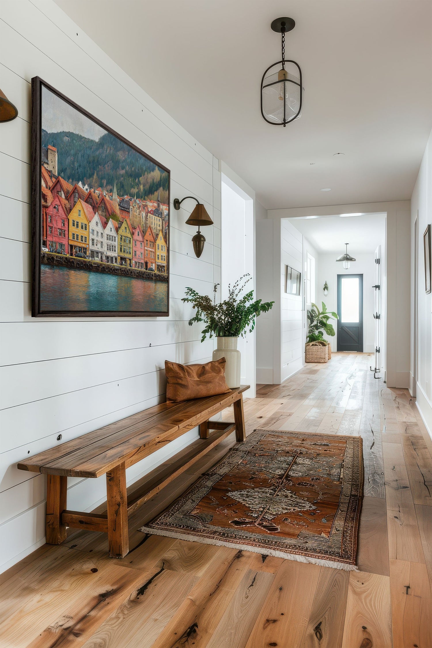 OLEKA CANVAS - HARBOR COLORS, Oeuvre sur toile étirée, encadré Brun Noyer