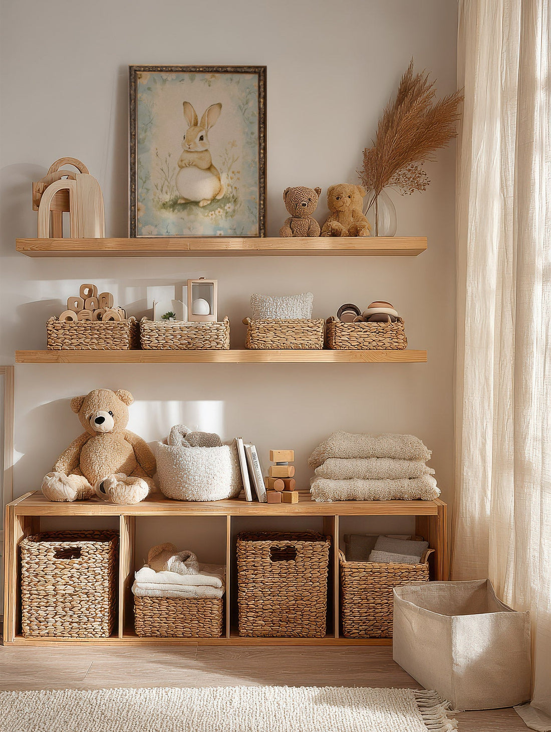 LAPIN DE PRINTEMPS, Oeuvre sur toile rigide, encadré Vintage Bronze