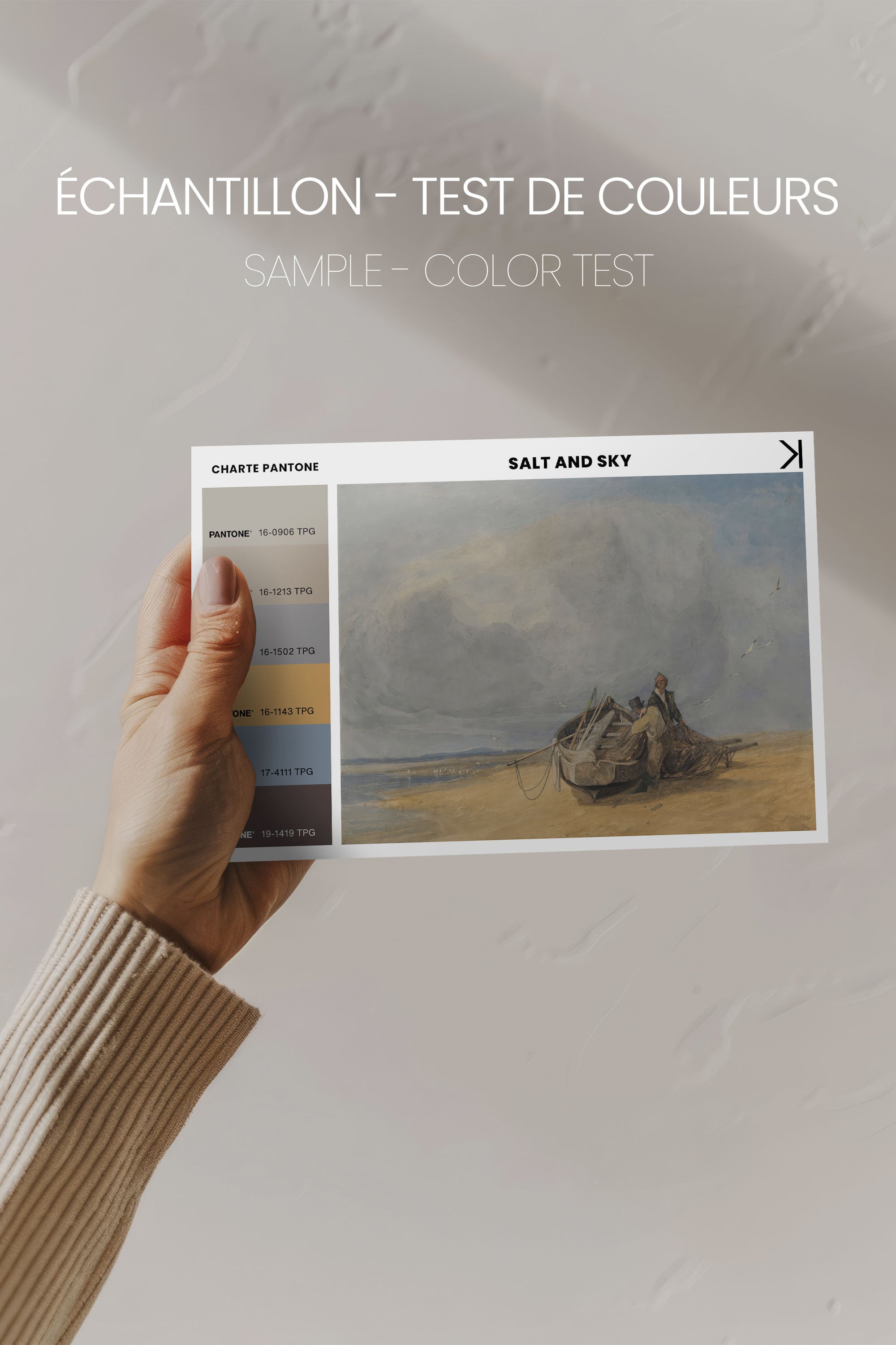 OLEKA CANVAS - SALT AND SKY, Oeuvre sur toile étirée, encadré Brun Chêne