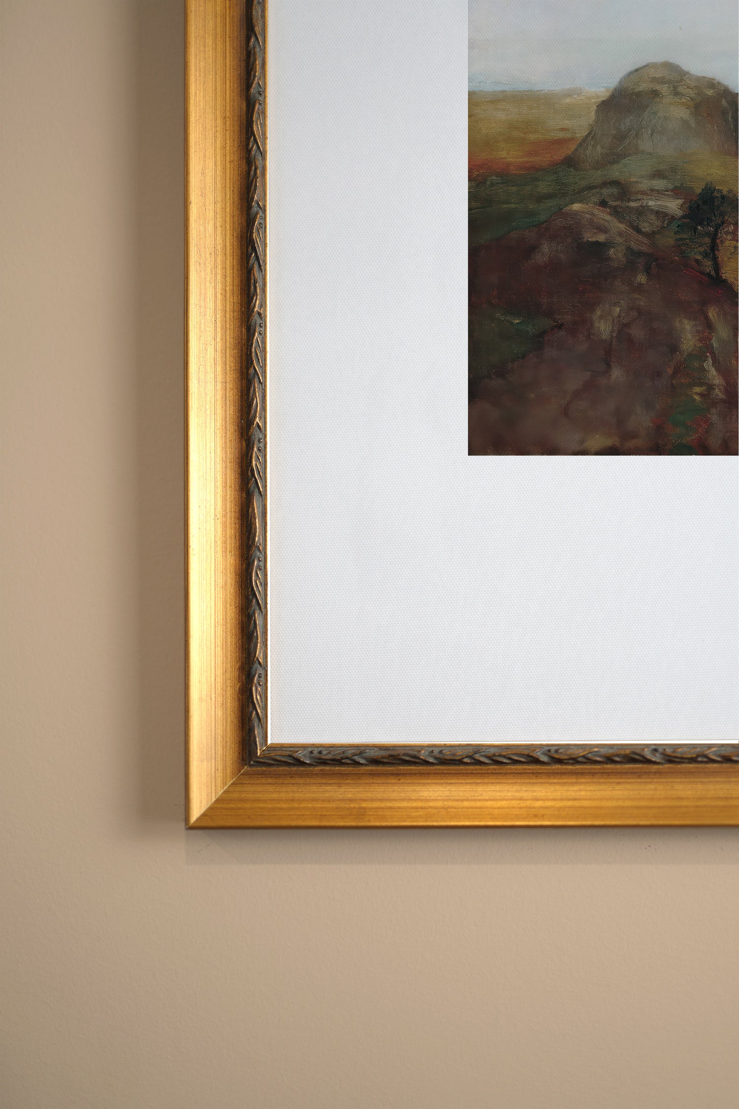 ANCIENT ROCK, Oeuvre sur toile étirée, encadré Vintage Or