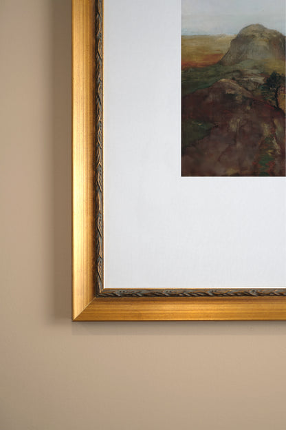 ANCIENT ROCK, Oeuvre sur toile étirée, encadré Vintage Or