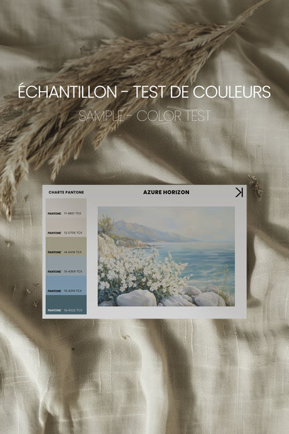 OLEKA CANVAS - AZURE HORIZON, Oeuvre sur toile étirée, encadré Noir