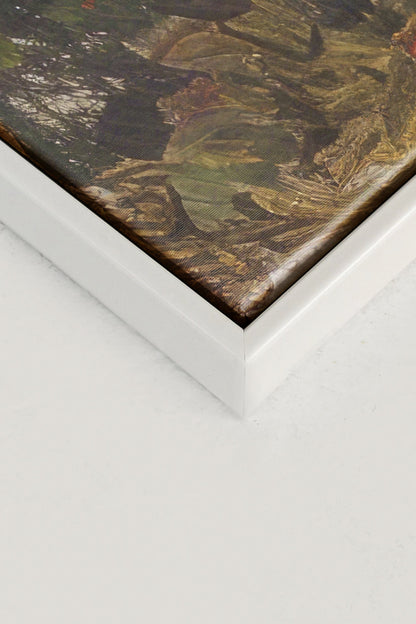 OLEKA CANVAS - Austrian Alpenglow, Oeuvre sur toile étirée, encadré Blanc