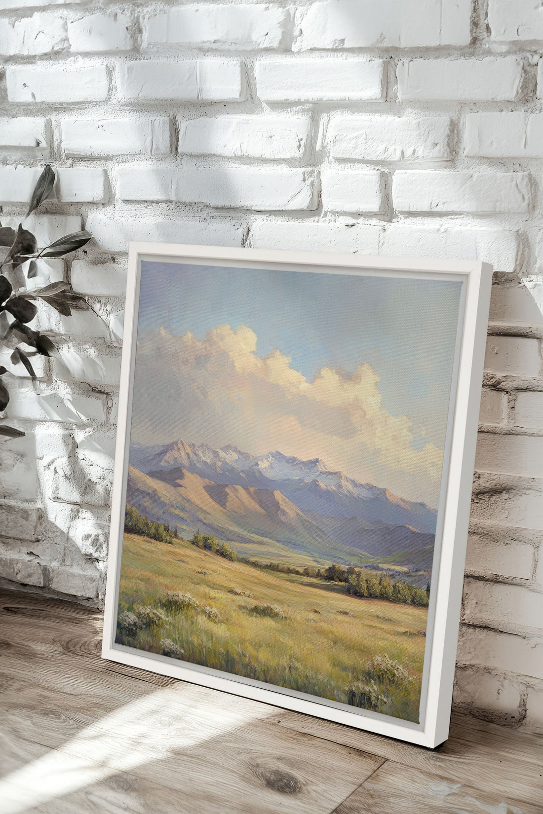 OLEKA CANVAS - VALLEY OF LIGHT, Oeuvre sur toile étirée, encadré Blanc