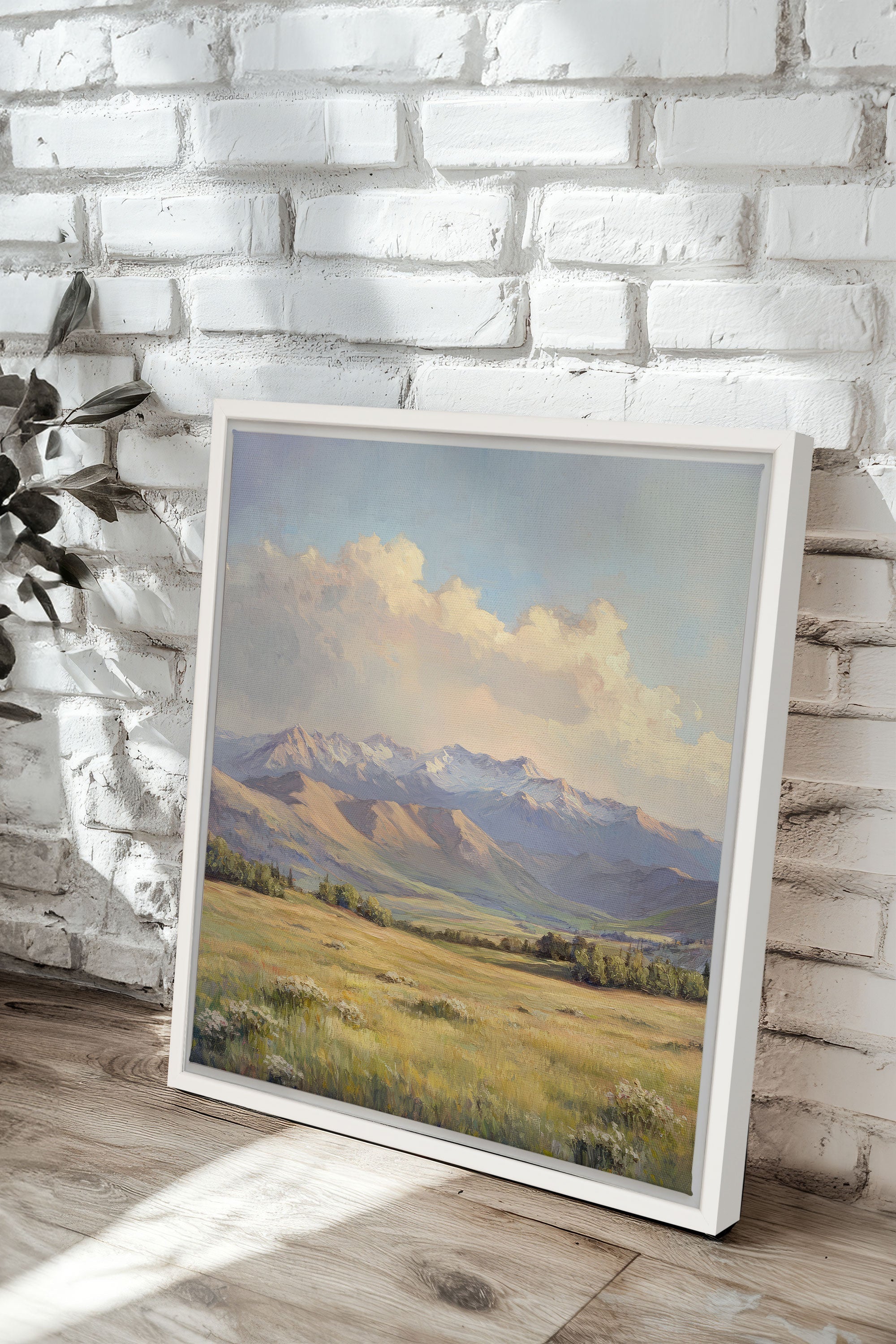 OLEKA CANVAS - VALLEY OF LIGHT, Oeuvre sur toile étirée, encadré Blanc