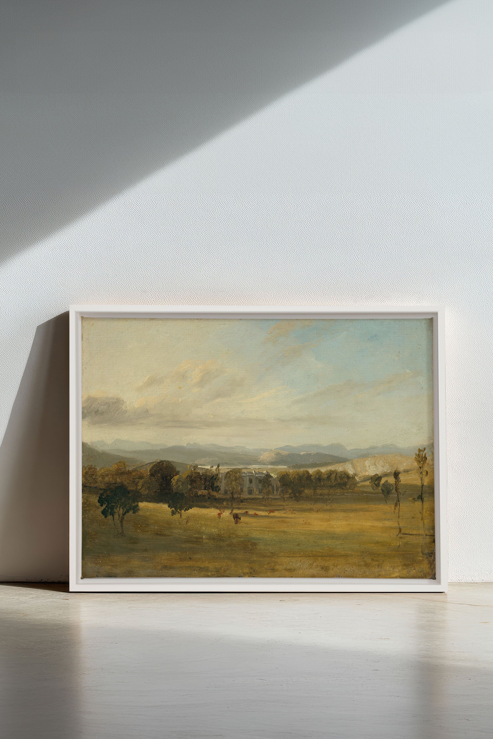 OLEKA CANVAS - SOUFFLE DORÉ, Oeuvre sur toile étirée, encadré Blanc