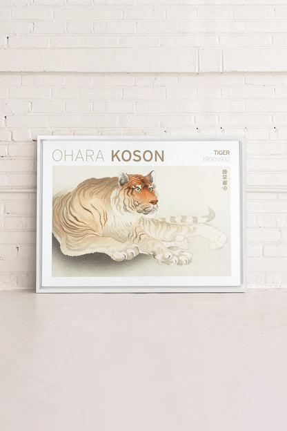 OLEKA CANVAS - TIGER, Oeuvre sur toile étirée, encadré Blanc