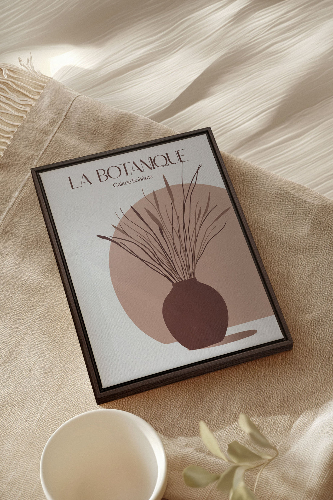 OLEKA CANVAS - GALERIE BOHÈME, Oeuvre sur toile étirée, encadré Brun Noyer