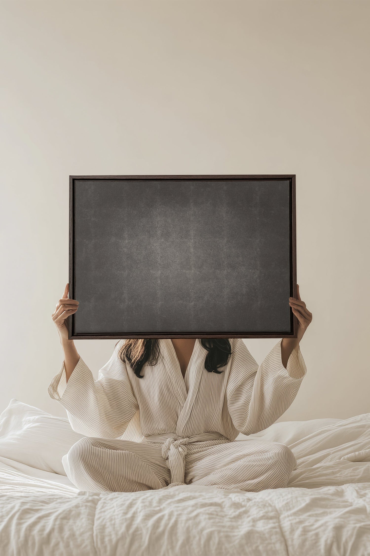 OLEKA CANVAS - DARK GLOW, Oeuvre sur toile étirée, encadré Brun Noyer