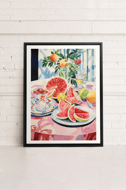 OLEKA CANVAS - MELON OASIS HARVEST, Oeuvre sur toile étirée, encadré Noir