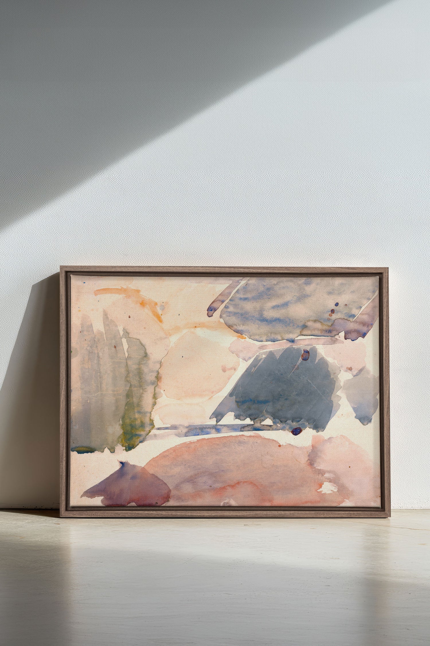 FROSTED PASTELS, Oeuvre sur toile étirée, encadré Brun Chêne