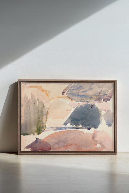 FROSTED PASTELS, Oeuvre sur toile étirée, encadré Brun Chêne