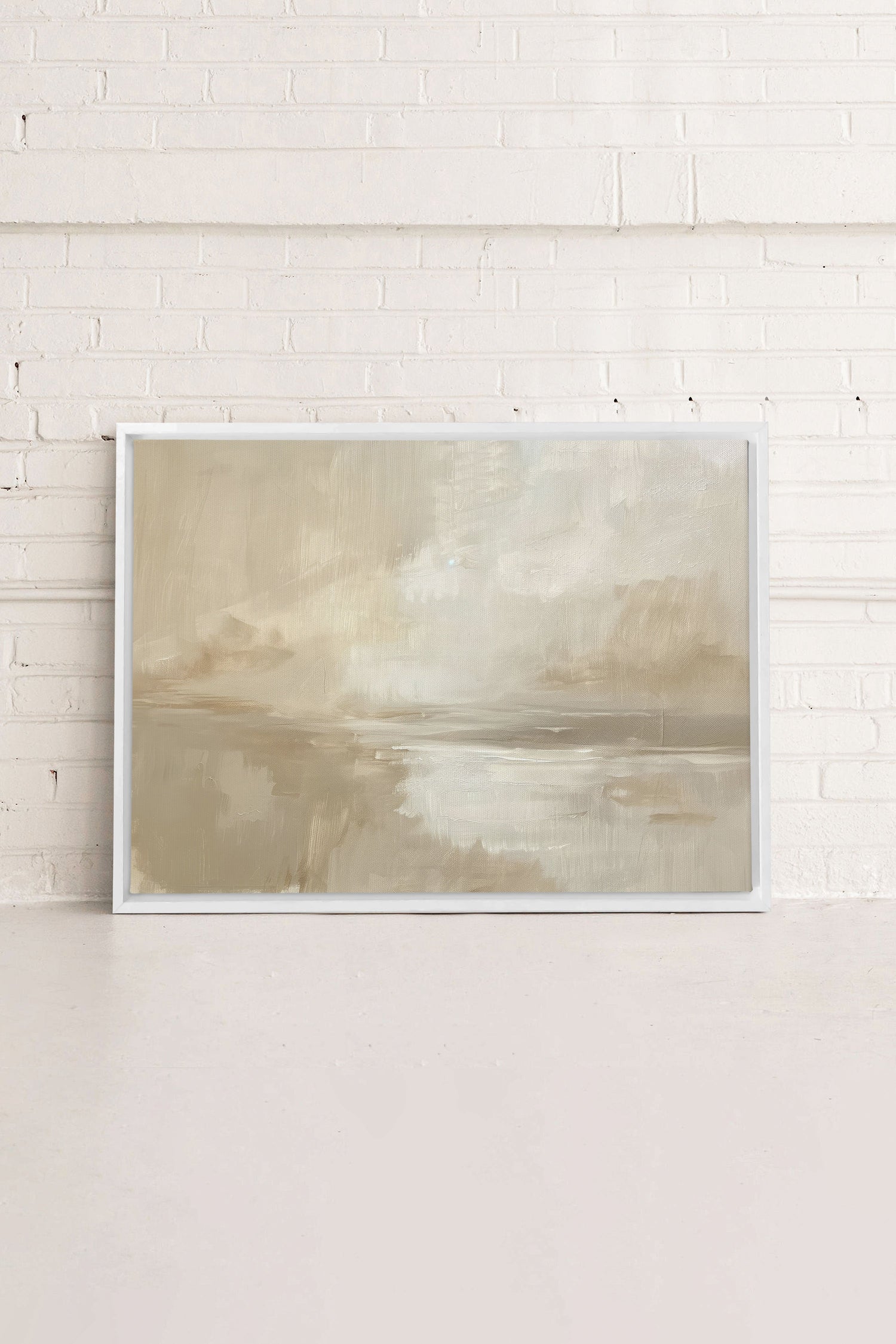 OLEKA CANVAS - PEACEFUL STROKES, Oeuvre sur toile étirée, encadré Blanc