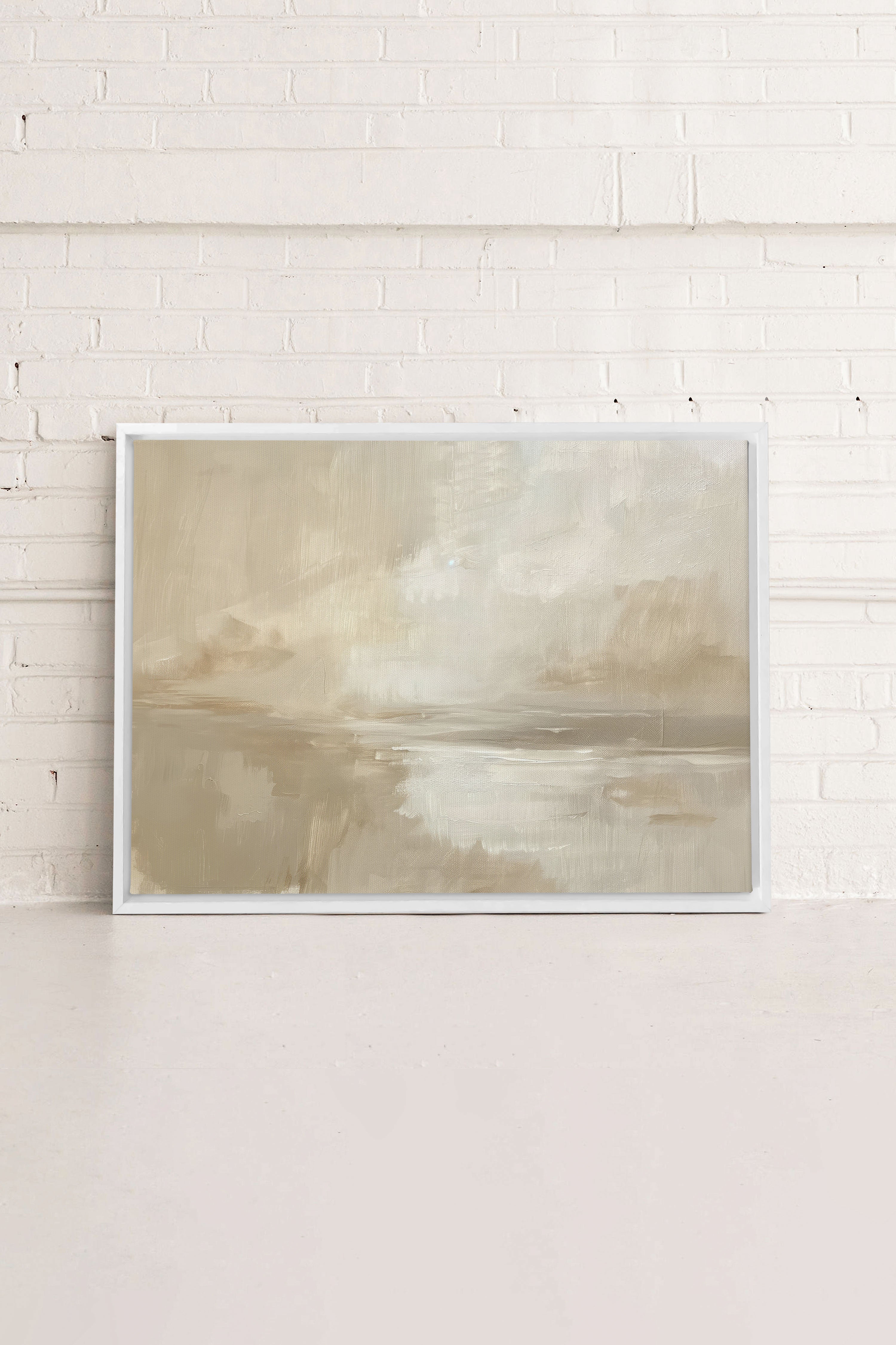 OLEKA CANVAS - PEACEFUL STROKES, Oeuvre sur toile étirée, encadré Blanc