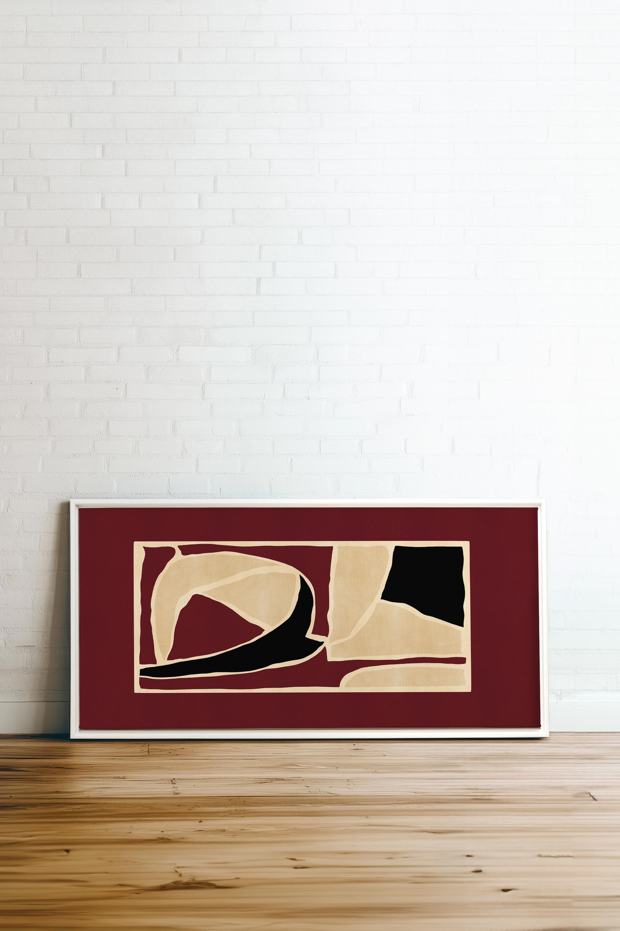 OLEKA CANVAS - FRAGMENT OF BALANCE, Oeuvre sur toile étirée, encadré Blanc