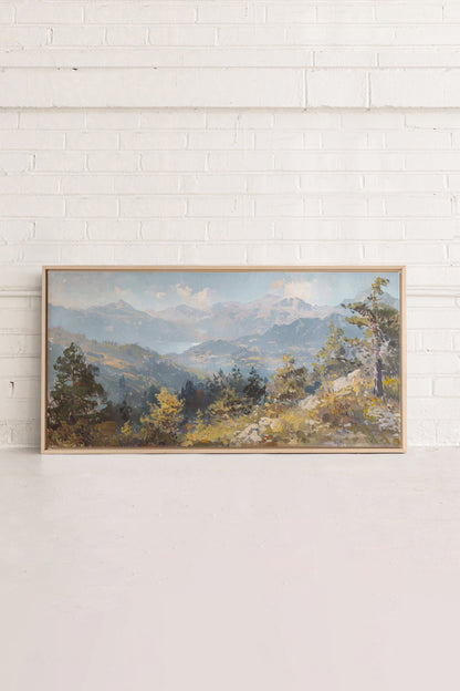 OLEKA CANVAS - Austrian Alpenglow, Oeuvre sur toile étirée, encadré Naturel Clair
