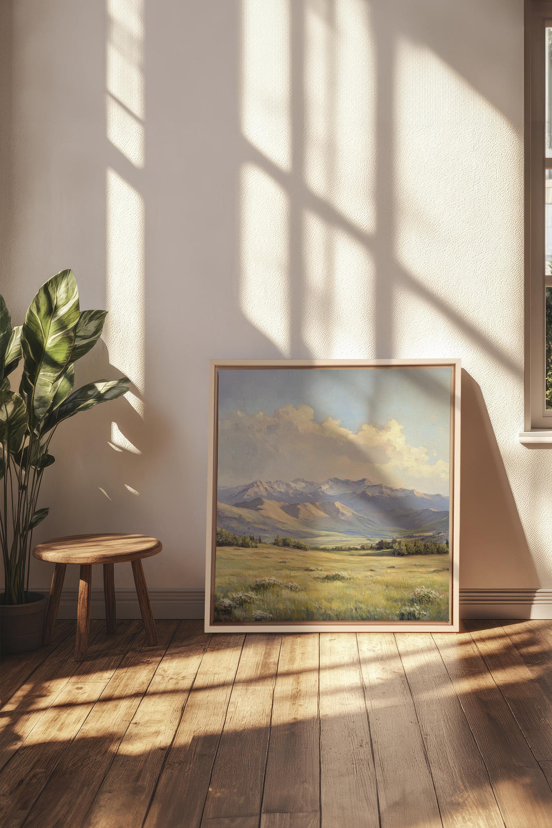 OLEKA CANVAS - VALLEY OF LIGHT, Oeuvre sur toile étirée, encadré Naturel Clair