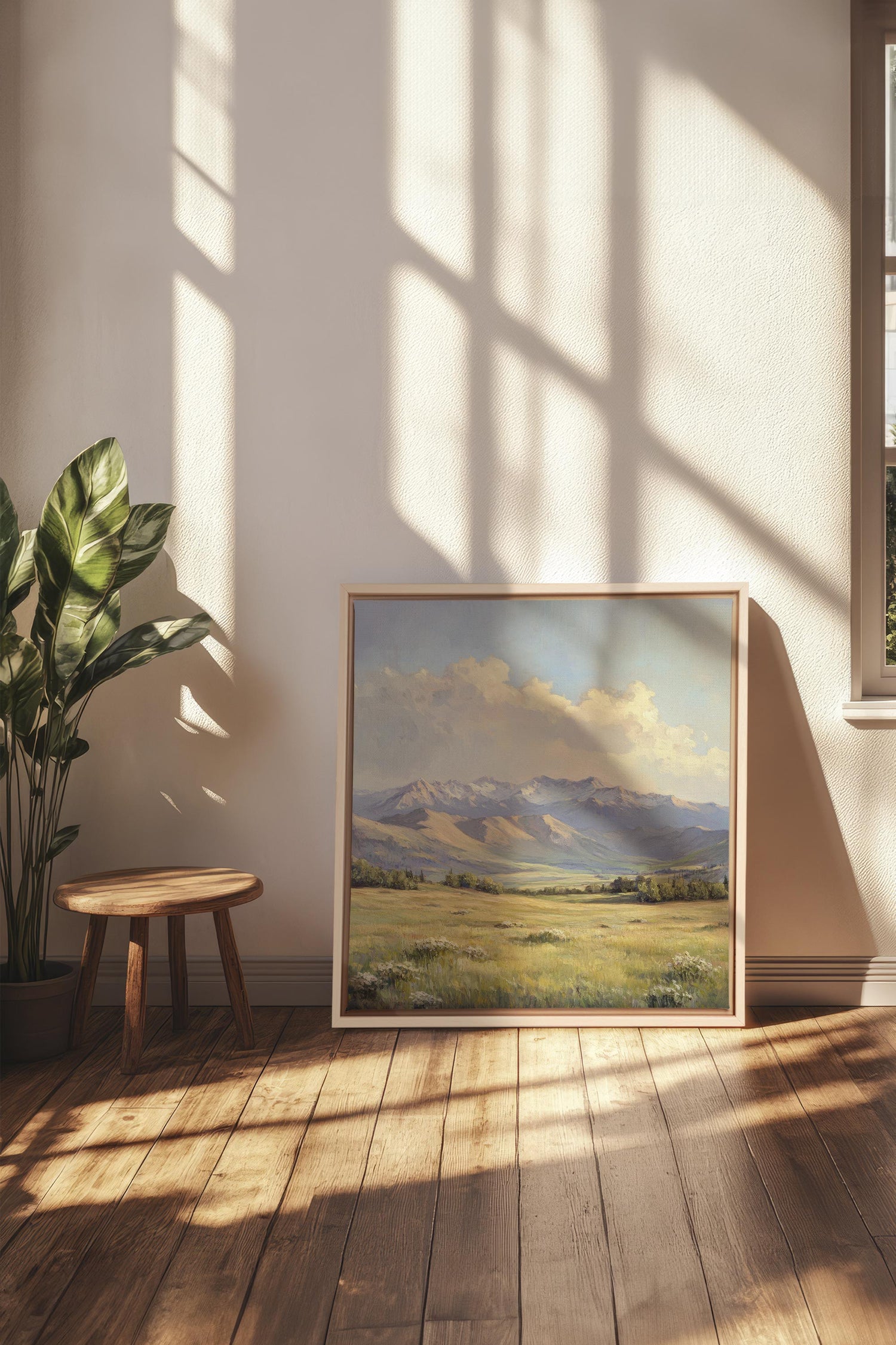 OLEKA CANVAS - VALLEY OF LIGHT, Oeuvre sur toile étirée, encadré Naturel Clair