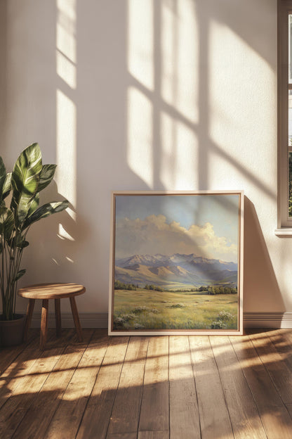 OLEKA CANVAS - VALLEY OF LIGHT, Oeuvre sur toile étirée, encadré Naturel Clair