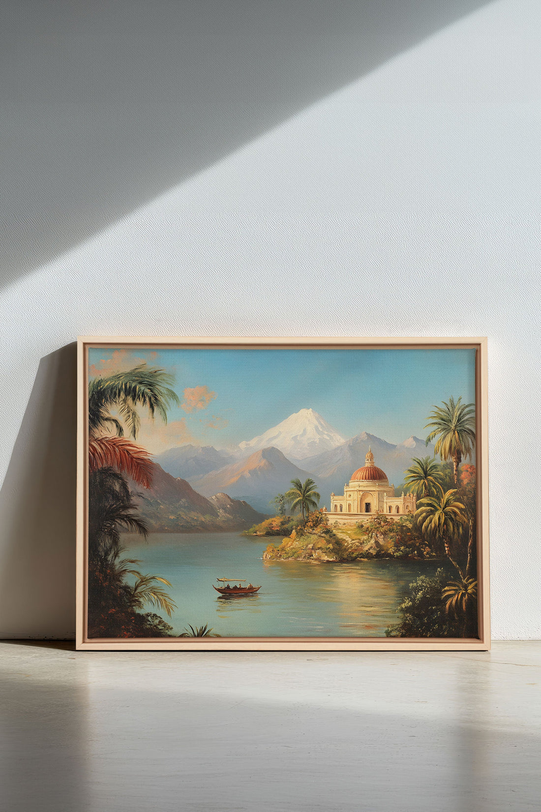 OLEKA CANVAS - PALACE BY THE LAKE, Oeuvre sur toile étirée, encadré Naturel Clair