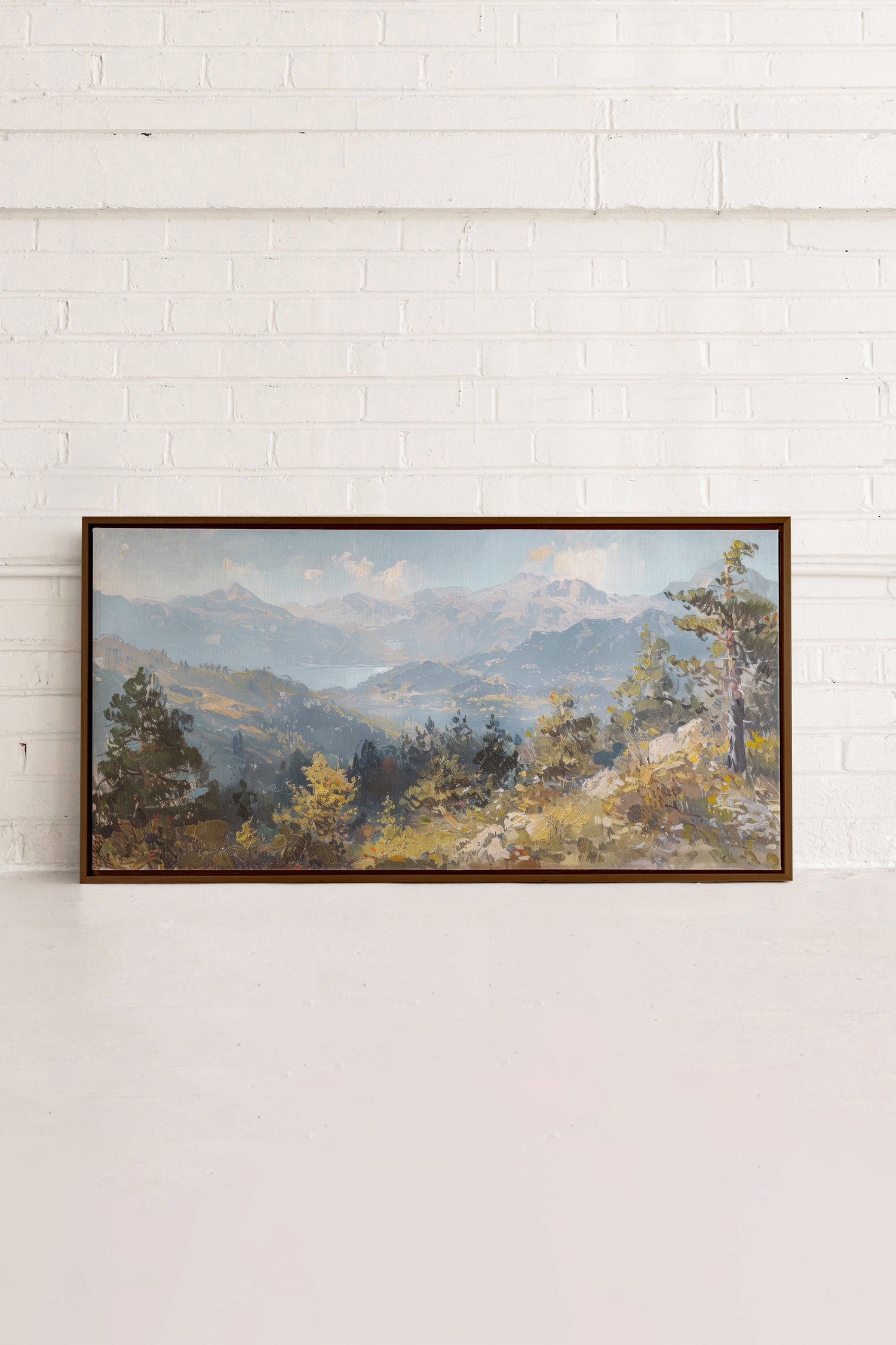 OLEKA CANVAS - Austrian Alpenglow, Oeuvre sur toile étirée, encadré Brun Noyer