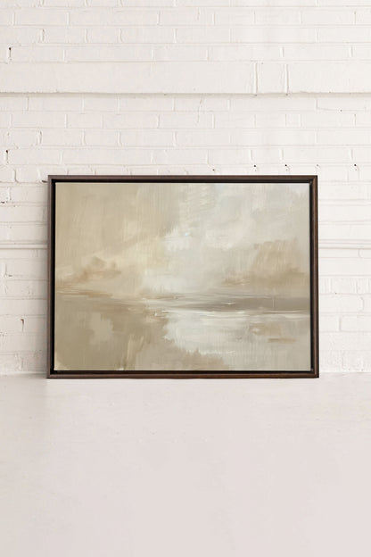OLEKA CANVAS - PEACEFUL STROKES, Oeuvre sur toile étirée, encadré Brun Noyer