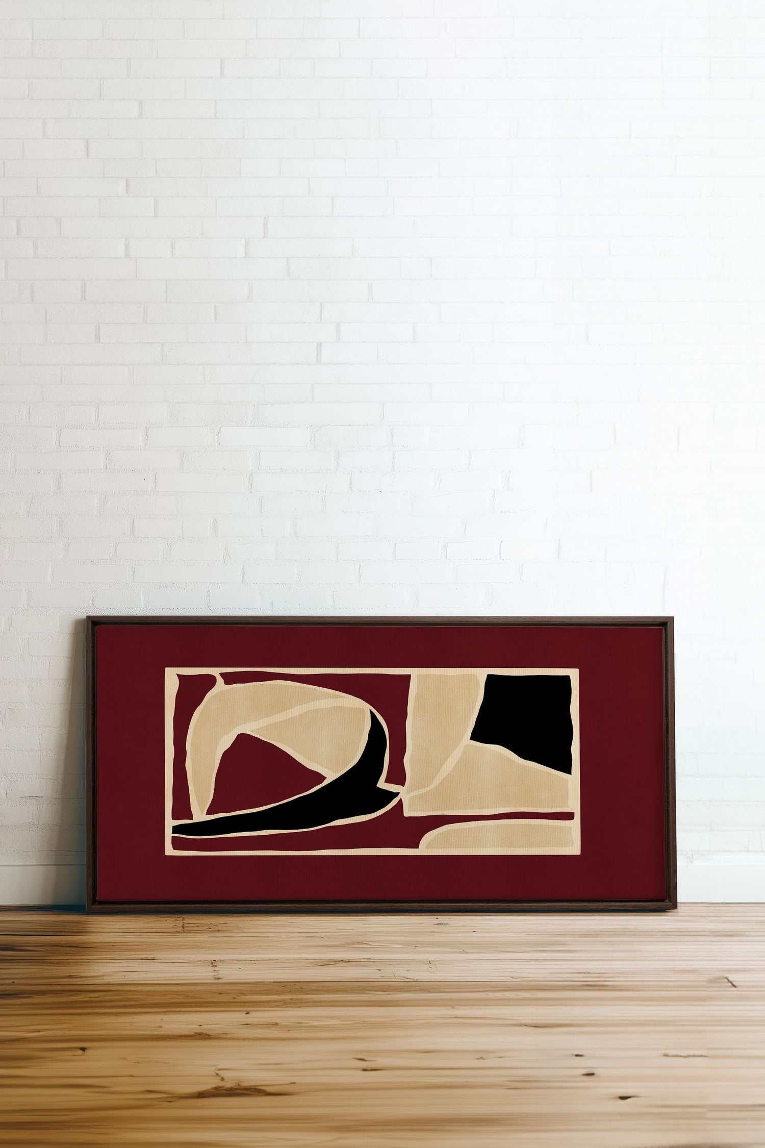 OLEKA CANVAS - FRAGMENT OF BALANCE, Oeuvre sur toile étirée, encadré Brun Noyer